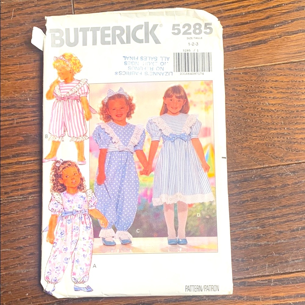 3 for $15 bundle Butterick 5285 Girls' Dress and Jumpsuit sewing Pattern